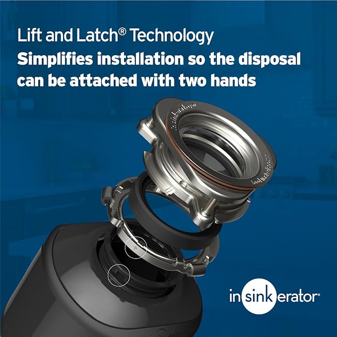 InSinkErator Badger 5XP Garbage Disposal, Standard Series 3/4 HP Continuous Feed Food Waste Disposer, Black / Stainless