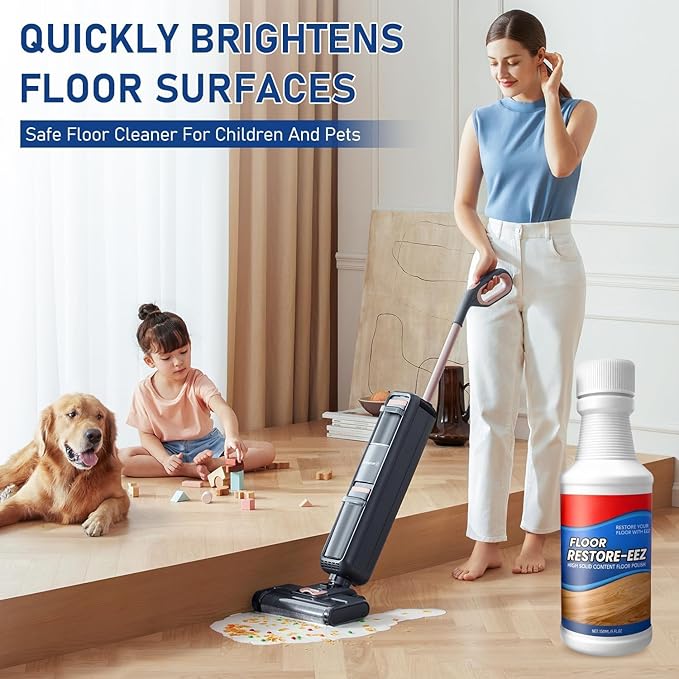 Floor Restore Cleaner, High Solid Content Floor Polish for Shine Renewal & Protective Layer, Helps Conceal Small Scratches, Quick-Drying Protective Finish (2 PACK)