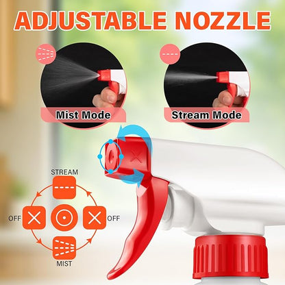 DIYSELF Spray Bottle 2 Pack Plastic Spray Bottles for Cleaning, 16oz/500ml Empty Spray Bottles for Liquids, Heavy Duty Spray Bottle for Plants, Pets, Alcohol, Leak-Proof Squirt Bottles for Lab Reagent