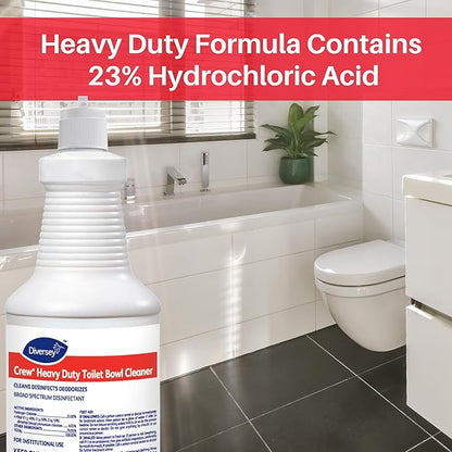 CREW 04560 Heavy Duty Toilet Bowl Cleaner & Disinfectant, 23% HCI removes Rust Stains, Lime Scale with Mint Scent, Ready-to-Use, 32-Ounce