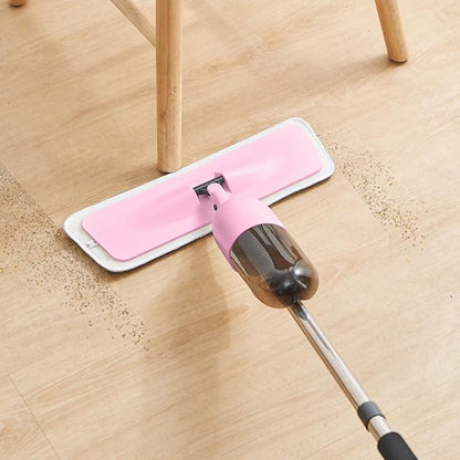 Multi-Surface Spray Mop Kit 3-in-1 with Flat, Round, Squeegee Mop Heads, Refillable Water Bottle, Machine Washable Pads for Floors, Windows