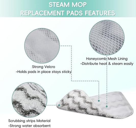 Steam Mop Replacement Pads For Shark Steam Mop S1000/S1000A/S1000C/S1000WM/S1001C, Reusable Microfiber Steam Mop Pads, Washable Floor Steamer Pads For All Floor Clean, 4PCS, Upgrade No Scratch
