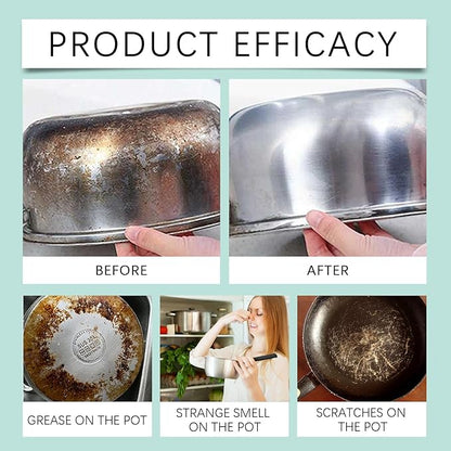 Liquid Pot and Pan Cleaner for Burnt On Food & Grease, Tough Stove Top and Cookware Cleaner, Removes Stubborn Stains on Stainless Steel, Cast Iron, Copper Pots - 5 fl oz