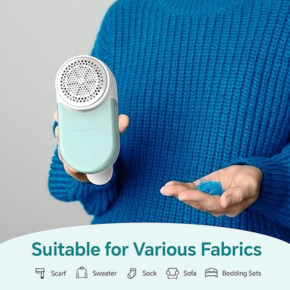 BEAUTURAL Fabric Shaver and Lint Remover, Rechargeable Sweater Defuzzer with 2 Speeds, 1 Replaceable 6-Leaf Blade, Remove Fuzz, Lint Balls, Pills, Bobbles for Clothes and Furniture