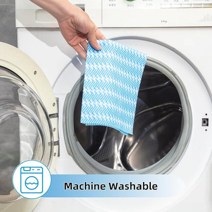 SUZZYVINE Handi Wipes Reusable Cloths Disposable Cleaning Cloth Reusable Paper Towels for Kitchen, Multi-use Dish Cloths Dish Towels, Disposable Cleaning Rags,11.81"×19.69" 50 Count, Blue