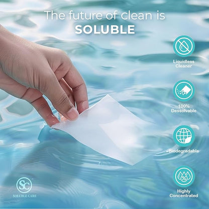 180 loads Laundry Sheets (Ultra-Concentrated, Earth Friendly, Liquid-Free Solution) + Sample Pack (Laundry, Foaming Hand Soap, Toilet & Floor Cleaner Dissolvable Sheets)