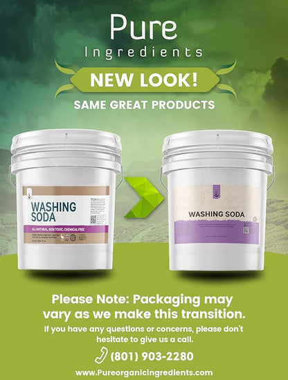 Natural Washing Soda (5 Gallon) Sodium Carbonate, Stain Remover, Water Softener, Multi-Purpose Cleaner