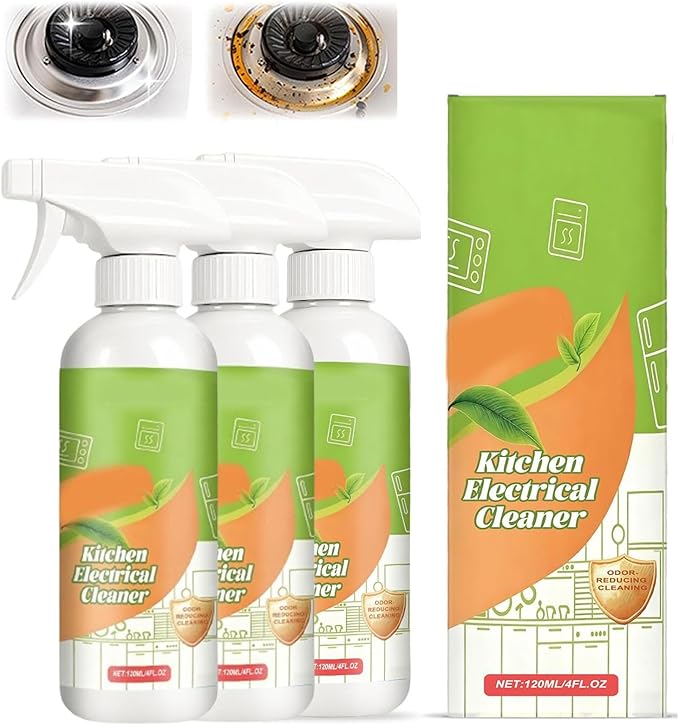 Electrolyzed Ion Kitchen Cleaner Spray, Easy Cleaning Household Items, Multi-Purpose Household and Kitchen Cleaning Spray for Hold Oven Stove Range Hood (3pcs)