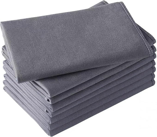 Microfiber Glass Cleaning Cloth 8 Pack, 16 Inch X 12 Inch, Lint Free Quickly Clean Window, Glasses, Windshields, Mirrors, and Stainless Steel, Grey
