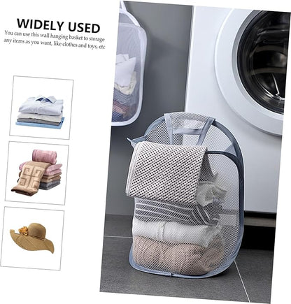 Zerodeko 2pcs Wall-mounted Folding Dirty Clothes Organizer Baskets Breathable Hanging Storage for Bedroom and Bathroom Space-saving Laundry