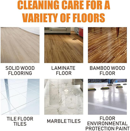 Floor Cleaner, Multipurpose Floor Cleaner Liquid, Glossy Clean Floor Cleaners, Powerful Decontamination, Household High-Performance Cleaner for Wood, Tile (2sets)