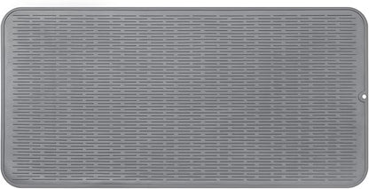 MicoYang Silicone Dish Drying Mat for Multiple Usage,Easy clean,Eco-friendly,Heat-resistant Silicone Mat for Kitchen Counter or Sink,Refrigerator or Drawer Liner Grey 5XL 36inches x 18inches
