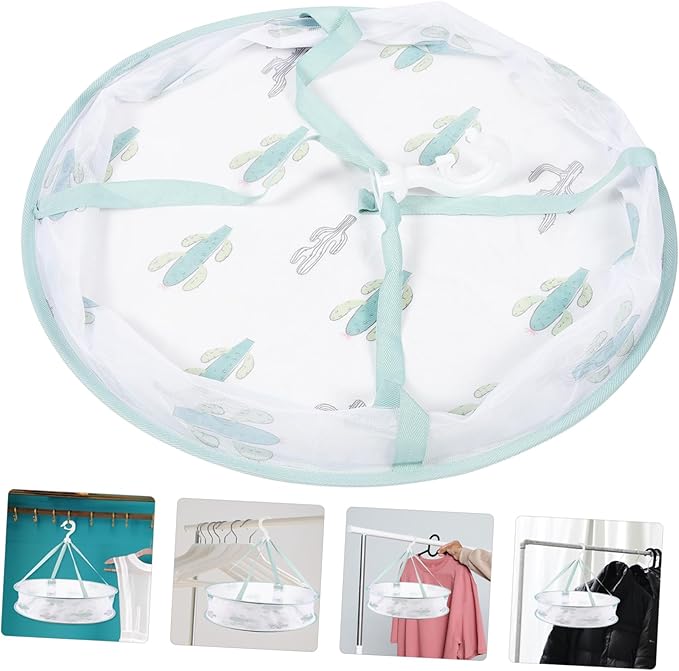 Clothes Drying Hanger Basket Laundry Hanging Basket Sturdy Mesh Laundry Organizer Family Tool