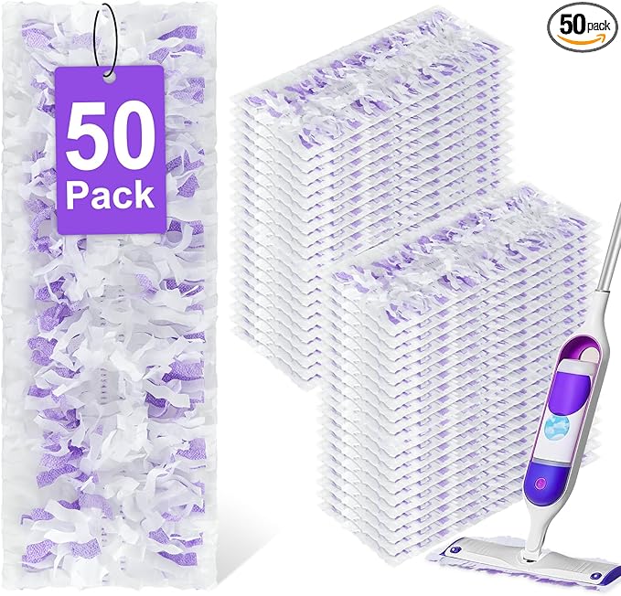 50 Count Disposable Power Mop Pads for Swiffer PowerMop, Unscented Power Mop Refills for Multi-Surface Floor Cleaning, Repalcement Mopping Pad Refill