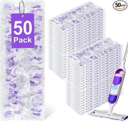 50 Count Disposable Power Mop Pads for Swiffer PowerMop, Unscented Power Mop Refills for Multi-Surface Floor Cleaning, Repalcement Mopping Pad Refill