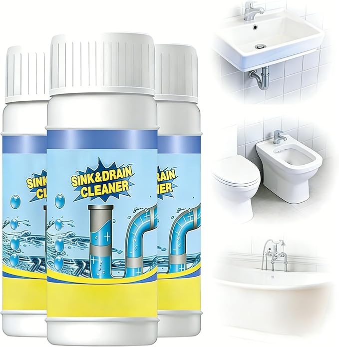 2026 Upgraded Wild Tornado Sink & Drain Cleaner Powder, Pipeline Dredging Agent, Sink and Drain Cleaner Powder, Multi-functional Fast-Acting Pipe Dredging Agent for Kitchen and Toilet Pipeline (3pcs)