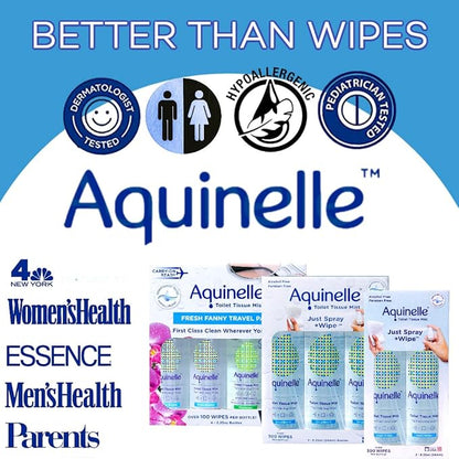 Aquinelle Toilet Tissue Mist, Eco-Friendly & Non-Clogging Alternative to Flushable Wipes Simply Spray On Any Folded Toilet Paper 2PK OCEAN BREEZE 8.25OZ