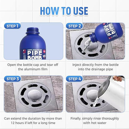 Strength Drain Cleaner, 2025 New Professional Drain Opener for Kitchen Sink, Powerful Clog Remover for Bathroom Shower, Durable Pipe Cleaning Agent for Household Use (3Pcs)