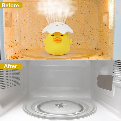 NEW Microwave Steam Cleaner, Duck Microwave Cleaner, Just Add Vinegar and Water, Cut Cleaning Time by Half, Kitchen Gifts Accessories Gadgets (Yellow)