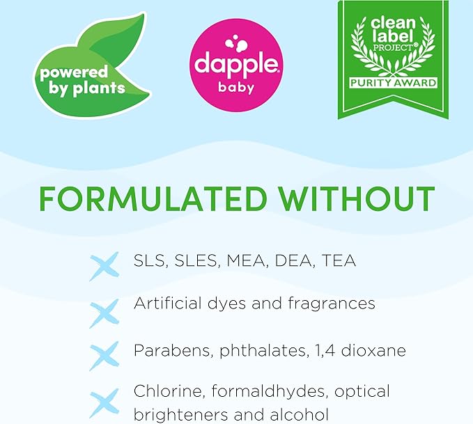 DAPPLE Stain Remover Spray, Plant-Based, Fragrance Free, 16.9 Ounce Spray Bottle, Hypoallergenic, Baby Laundry Stain Remover for Clothes & Cloth Diapers