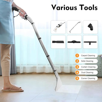 Commercial Carpet Cleaning Machine, 1000w 40l/11gal, 3 In 1 Carpet Extractor Carpet Spraying Floor Brush Cleaner Extractor Vacuum Washing Machine for Hotels, Guest Houses, Dry Cleaners, Offices