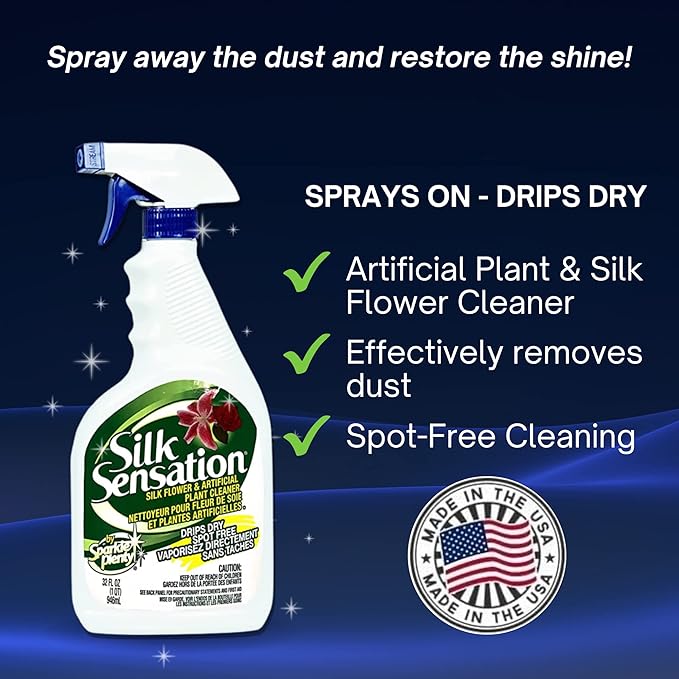 Bundle of Sparkle Plenty Chandelier Cleaner Drip Dry Spray No Wipe & Silk Plant Cleaner Spray No Wipe - Dust Cleaning Supplies for Fake Plant, Artificial Flower, Shower Glass or Window Screen (32 oz)