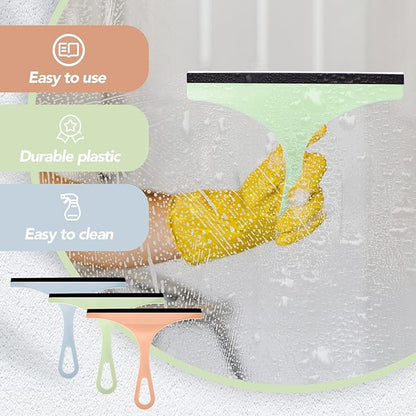 Yinder 21 Pcs Small Squeegee for Shower Glass Door 8.7" Silicone Shower Glass Window Cleaner Bathroom Squeegee for Car Windshield Window Mirror Art Class Group Craft(Colorful)
