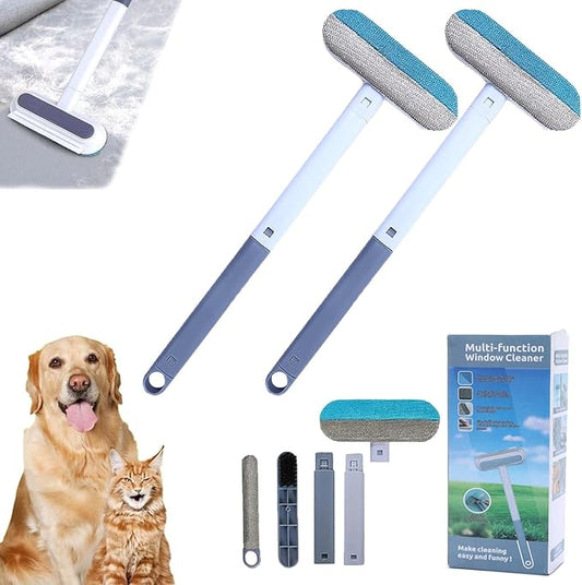 Pets Hair Remover,Pet-Dog-Cat-Hair-Remover-Couch,4 in 1 PetHair Removal Tool,Multifunctional HairRemoval Brush,4 in 1 Pet HairRemover for Couch,Long Handle,Removable,Reusable,for Carpets (2)