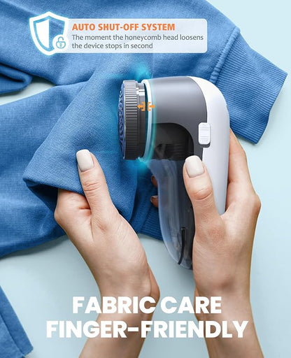 POPCHOSE Fabric Shaver, Lint Shaver for Clothing, Electric Lint Remover with 6-Leaf Blades, Sweater Shavers to Remove Pilling, Clothes Shaver for Couch, Furniture, Fuzz, Lint Ball, USB Rechargeable