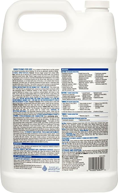 Clorox Healthcare Hydrogen Peroxide Cleaner Disinfectant Refill, Bleach Free, 128 Fluid Ounces (Package May Vary)