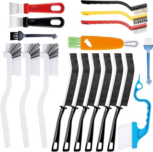 18Pcs Crevice Gap Cleaning Brush,Door Window Track Groove Corner Crevice Cleaning Brushes for Cleaning Window Grooves, Bathroom, Toilet Corner, Kitchen, Faucet, Sink(18 Pcs Cleaning Tool)