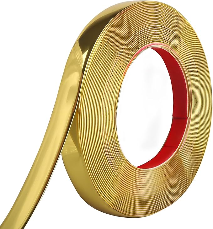 Peel and Stick Molding Trim Waterproof Mirror Tape Border Flexible Wall Trim Molding Self Adhesive for Home Decoration Wall Protection(32.8 Ft)
