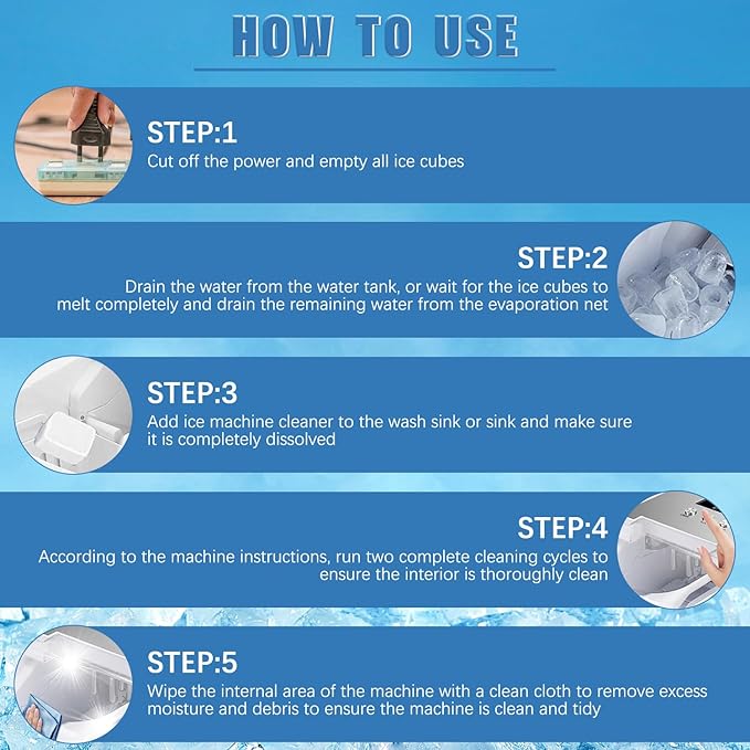 Ice Machine Cleaner Maker Descaler, 12 Ice Maker Cleaner Tablets, Remove Hard Water Mineral Buildup Clean Tablets Ice Makers, Nickel Safe Scale Remover for All Ice Machines, 2 PCS