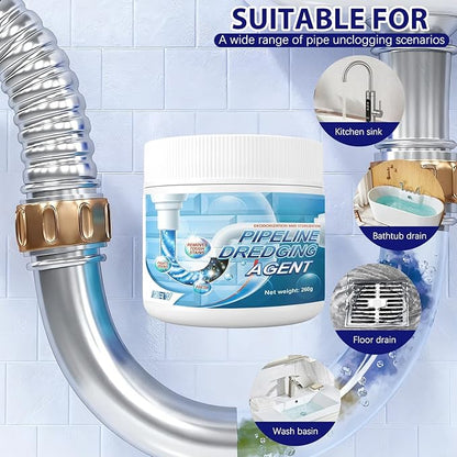 Pipeline Dredging Agent, Sink Drain Hair Clog Remover Cleaner, Unclogger Heavy Duty Bathroom Shower Pipeline Dredging Agent, Unclog Clogged Drains For Pipes, Toilets (260g)