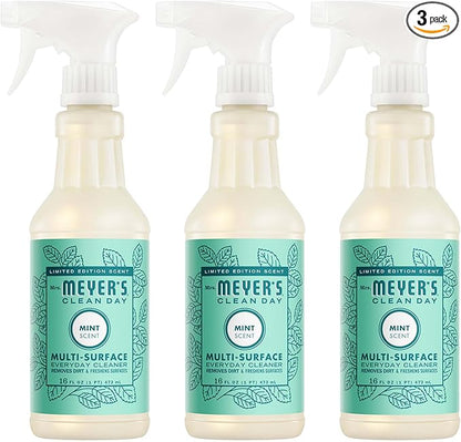 MRS. MEYER'S CLEAN DAY Multi-Surface Everyday Cleaner, Mint Scent, 16 Fl Oz Bottle - 3 Pack