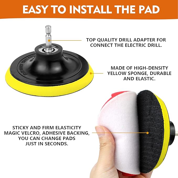 Drill Brush Attachments 20 PCS Scrub Pads & Sponge Power Scrubber Brush with Extend Long Rod All Purpose for Grout, Bathroom Surface, Sinks, Corner, Car Detailing, Carpet, Floor, Laundry Room Cleaning