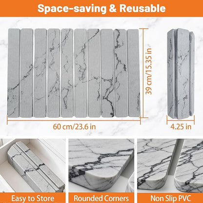Dish Drying Mats, Large 24x16 Inch Diatomaceous Earth Drying Mat / Fast-Absorbing,Non-Slip Stone Drying Mat For Kitchen Counter / Eco-Friendly for Dishes (Gray Marble)