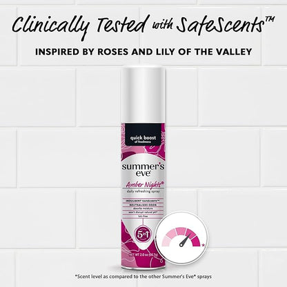 Summer's Eve Feminine Spray, Amber Nights | Daily Refreshing | 2 oz | Pack of 2