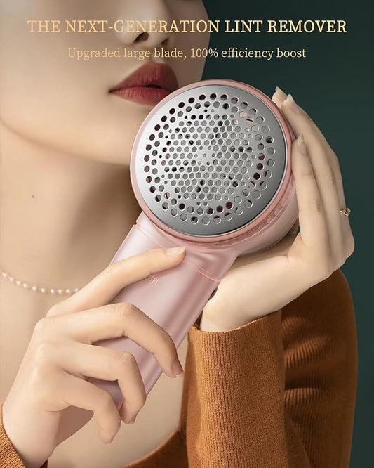 X-Large Fabric Shaver with Lint Brush, Rechargeable Lint Shaver with Digital Display, 3-Speeds, 6-Leaf Blades, 1200mAh Electric Lint Remover Sweater Shaver for Removing Fuzz and Pill