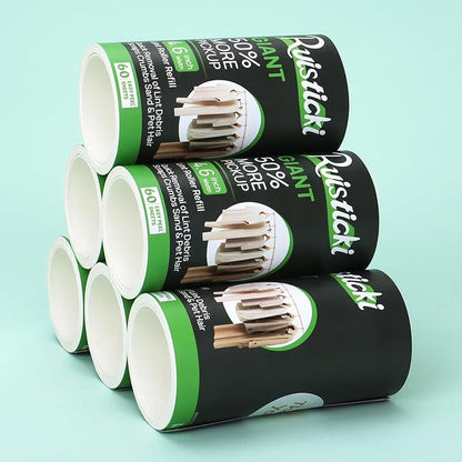 4.6 inch Giant Pet Hair Roller Refill Compatible with Evercare Giant Lint Rollers and T Handle Lint Roller Extra Sticky 60 Sheets Each Refill - 6 Pack, 360 Sheets Total
