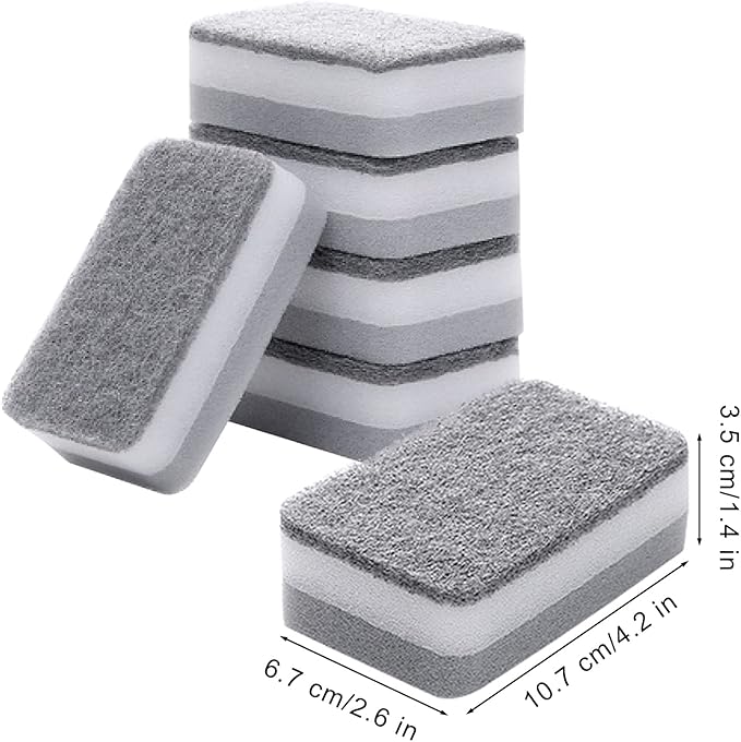 Individually Wrapped Sponges 40 Pack Kitchen Dishwashing Sponge Bulk, Non Scratch Dishes Scouring Pad Dishcloth, Odor-Free Sponge Wipes for Household Cleaning Dishes Travel Apartments - Grey