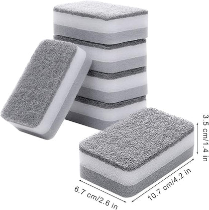 Individually Wrapped Sponges 20 Pack Kitchen Dishwashing Sponge Bulk, Non Scratch Dishes Scouring Pad Dishcloth, Odor-Free Sponge Wipes for Household Cleaning Dishes Travel Apartments - Grey