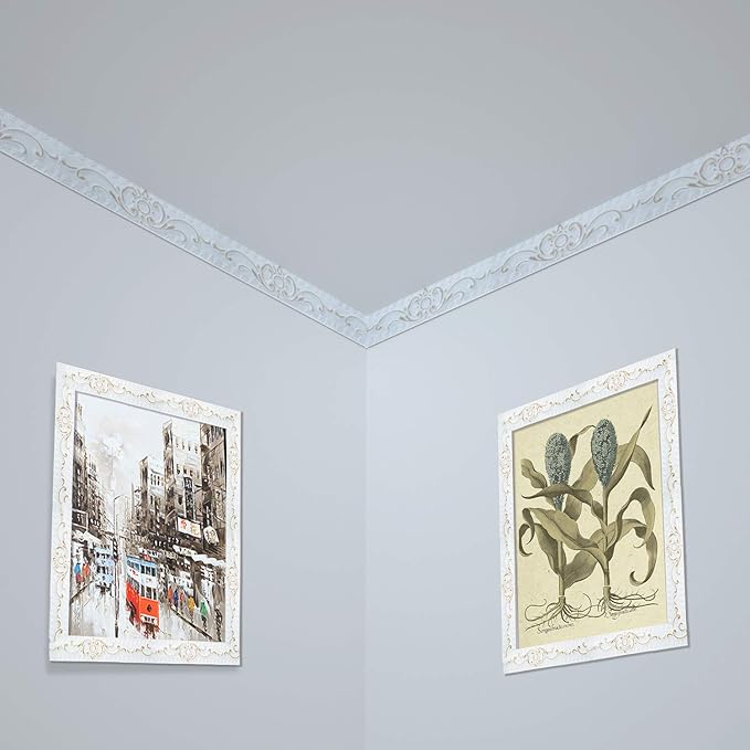 NeatiEase Flexible Molding Trim Wall Trim Self Adhesive, 16.4 Feet Peel and Stick Mirror Frame Border, Waterproof Bathroom Decor, Home Decor (Gold)