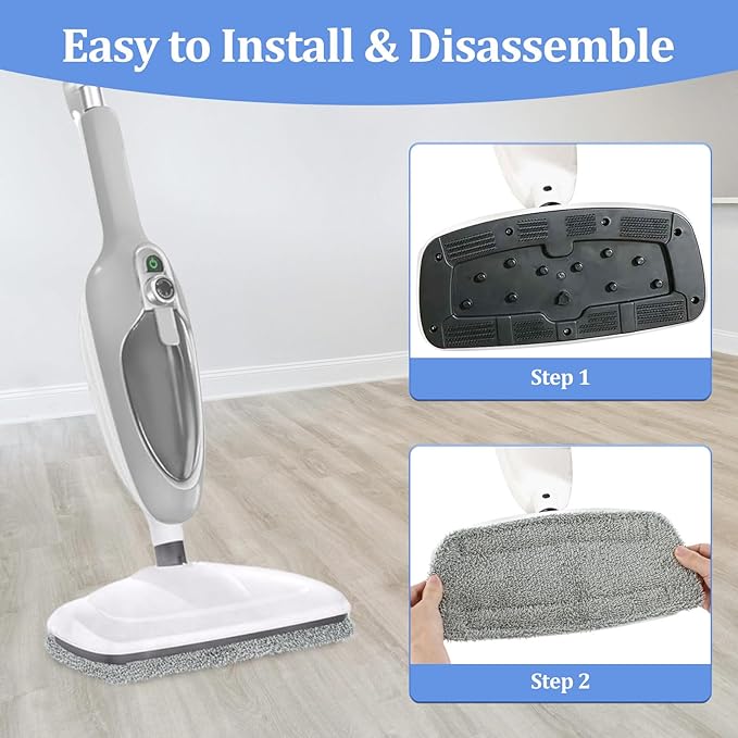 4 Pack Steam Mop Pads Compatible with GorFanty GF-6610B/GF-6610, Neugo NE033/NE033M & Mxnsewr, Washable Microfiber Steam Mop Replacement Pads for Multi-Surface Cleaning