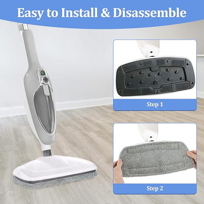 4 Pack Steam Mop Pads Compatible with GorFanty GF-6610B/GF-6610, Neugo NE033/NE033M & Mxnsewr, Washable Microfiber Steam Mop Replacement Pads for Multi-Surface Cleaning