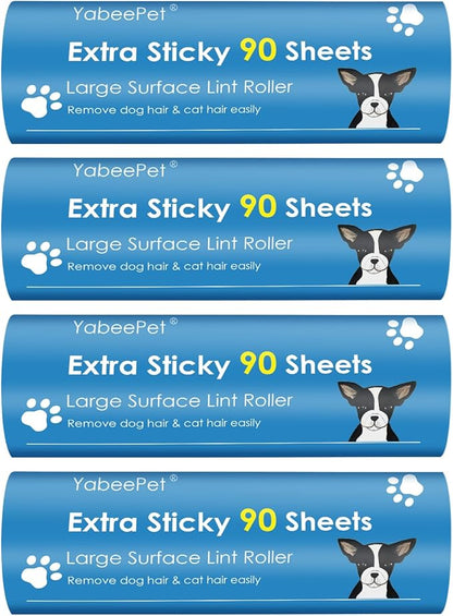 Extra Sticky Large Lint Roller Refills, 6.3'' Giant Lint Roller Refills for Pet Hair, Clothes&Furniture Cleaning, 360 Sheets in Total