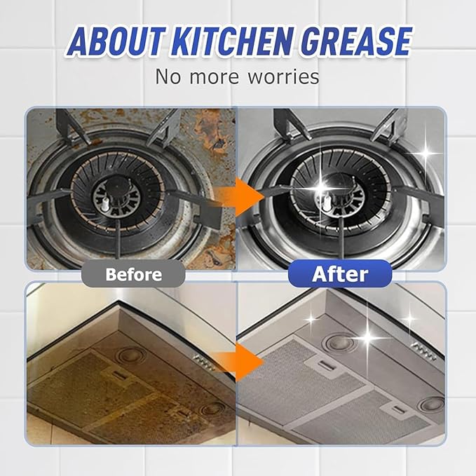 Kitchen Cabinet Cleaners and Polishers, All Purpose Kitchen Heavy Oil Cleaning Agent, Heavy-Duty All-Purpose Cleaning Spray for Stove, Oven, Grills, And Microwaves (1PCS)