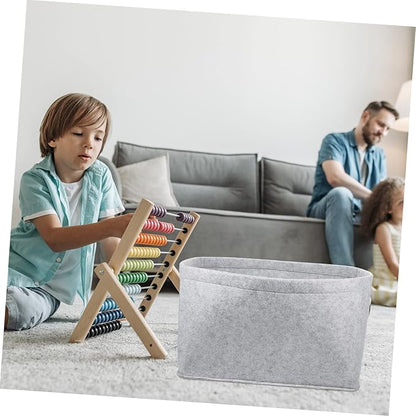 Kichvoe Felt Storage Basket Large Capacity Laundry Organizer for Bedroom Living Room and Sundry Storage Abrasion Resistant Gray Container