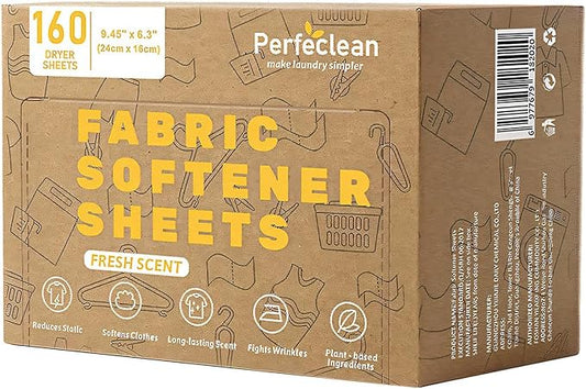 Fabric Softener Sheets, 160 Sheets Laundry Softening Strips, Fresh Scent, Perfect for Home, Dorms, Travel