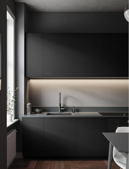 HeloHo Solid Black Wallpaper Matte Textured Peel and Stick Wall Paper Modern Self Adhesive Removable Waterproof Contact Paper for Living Room Bedroom Decor 78.7"X17.3"